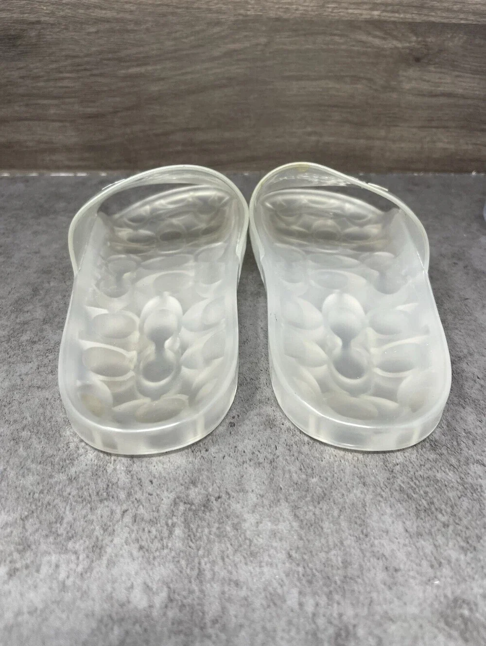 COACH Ulyssa Slide Sandals Womens Size 8 Clear Slip On Flip Flops
